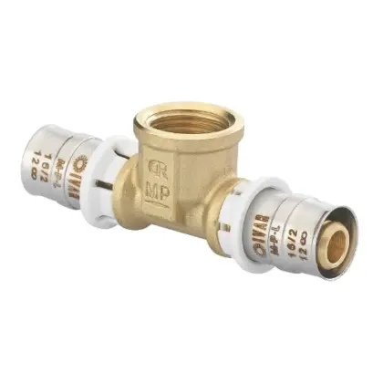 Begetube MPL messing verloop T-stuk met binnendraad FFF 20 x 1/2 F x 20 mm 332263535