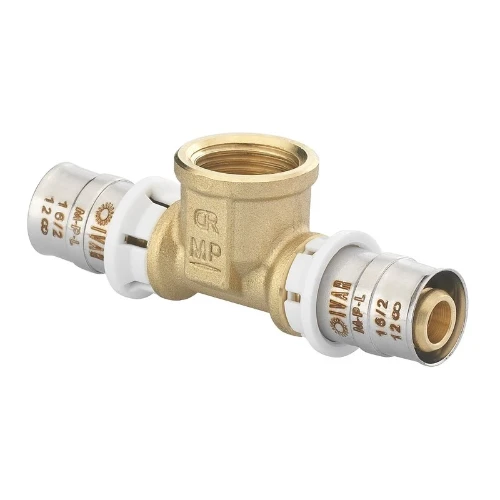 Begetube MPL messing verloop T-stuk met binnendraad FFF 20 x 1/2 F x 20 mm 332263535
