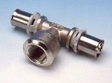 Begetube B-Press messing verloop T-stuk met binnendraad FFF 16 x 1/2 F x 16 mm 338261818