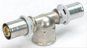 Begetube B-Press messing verloop T-stuk met binnendraad FFF 40 x 4/4 F x 40 mm 338307777