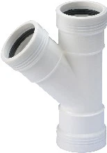 Wavin Wafix PP wit T-stuk 45° FFF 50 x 50 x 50 mm 3422205004