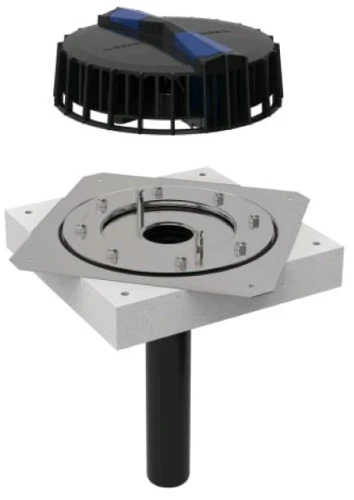 Geberit Pluvia trechter met klemflens voor synthetische dakafdichtingen 56 mm (maximale afvoerdebiet 12l/s) 359.105.00.1