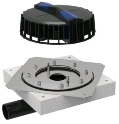 Geberit Pluvia trechter met klemflens voor synthetische dakafdichtingen 56 mm (maximale afvoerdebiet 9l/s) 359.117.00.1