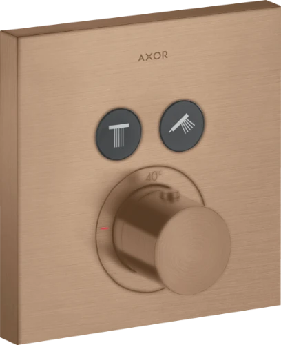 Axor Showerselect afwerkset voor inbouwthermostaat voor 2 systemen - Square 170 x 170 mm - brushed red gold 36715310