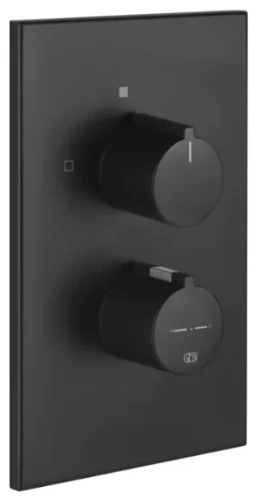 Gessi Via Manzoni kleurset thermo bad/douchekraan zwart mat m 2-weg omsteller 38794#299