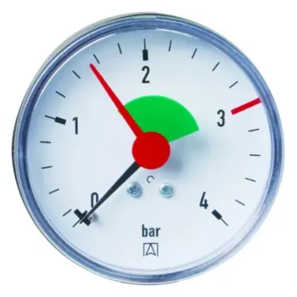 Euro-Index manometer axiaal 50 mm x 1/4 - bar 39001