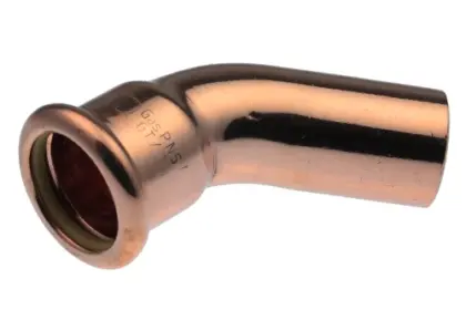 VSH Xpress koper gas inschuif bocht 45° MF 22 x 22 mm 39836