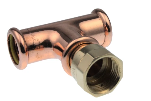 VSH Xpress koper gas verloop T-stuk met binnendraad 22 x 1/2 F x 22 mm 39892