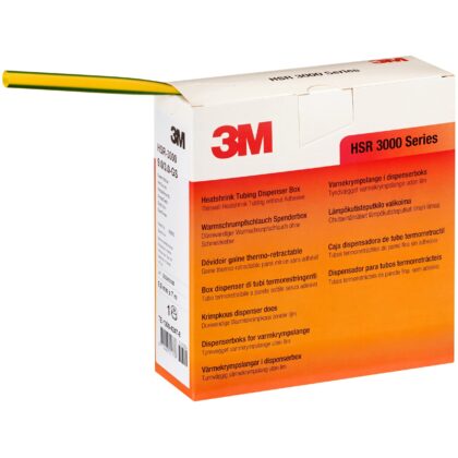3M HSR 3000 Dunwandige Warmtekrimpkous op Minirol Geel-groen 9/3mm 7m Dispenserdoos 7000099177