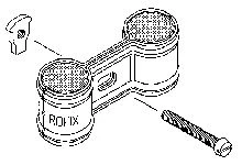 Rofix SDI dubbele buisbeugel met isolatie 15 mm per set - hartafstand 42 mm 40000149