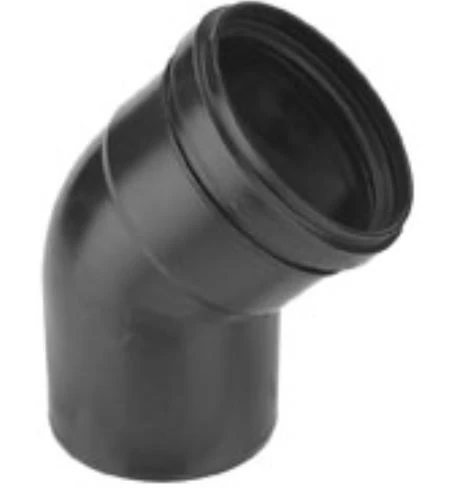 Burgerhout Twinline Air luchttoevoer bocht 45° MF 80 x 80 mm - zwart 40.045.20.18