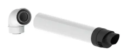 Burgerhout Twinsafe PP/staal muurdoorvoer met bocht 80/125 mm - zonder afdekrozet 40.045.30.80