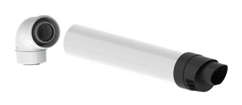 Burgerhout Twinsafe PP/staal muurdoorvoer met bocht 80/125 mm - zonder afdekrozet 40.045.30.80