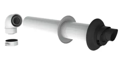 Burgerhout Twinsafe concentrisch PP/staal muurdoorvoer inclusief bocht 60/100 mm 40.047.00.87