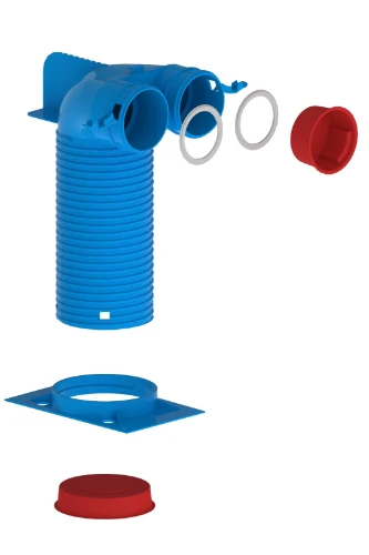 Hybalans+ ventielaansluitstuk haaks 2x75 mm blauw 40.047.03.53