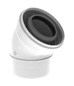 Burgerhout Twinsafe concentrisch PP/alu bocht 45° MF 80/125 mm 40.047.08.86