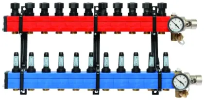 SBK Komfort 4010 vloerverwamingscollector met debietmeters 10-145 l/h 4/4 x 11 EK3/4 40100011