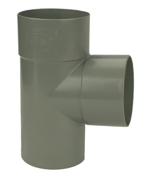 Wavin RWA PVC T-stuk 88° MFF 80 x 80 x 80 mm grijs 4012108009