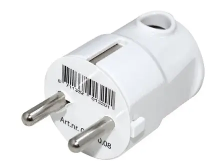 Profile stekker haaks 16A - wit 433900210