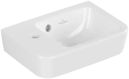 Villeroy & Boch O.Novo handenwasser compact 360 x 250 mm - wit - met kraangat links - met overloop 43423601