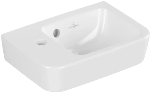 Villeroy & Boch O.Novo handenwasser compact 360 x 250 mm - wit - met kraangat links - met overloop 43423601