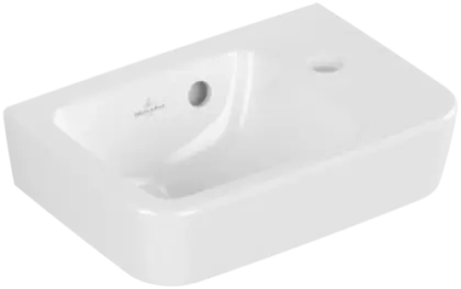 Villeroy & Boch O.Novo handenwasser compact 360 x 250 mm - wit - met kraangat rechts - met overloop 43433601