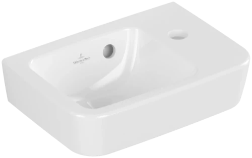 Villeroy & Boch O.Novo handenwasser compact 360 x 250 mm - wit - met kraangat rechts - met overloop 43433601