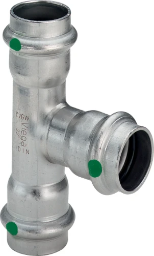 Viega Sanpress Inox verloop T-stuk FFF 28 x 22 x 28 mm 435974
