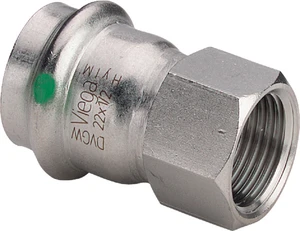 Viega Sanpress Inox puntstuk FF 22 x 3/4 F 436629