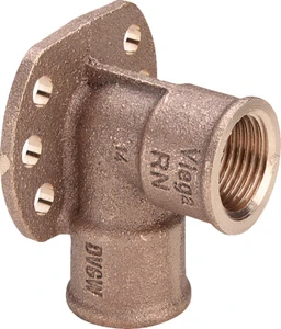 Viega brons muurplaat 90° FF 3/4 441449