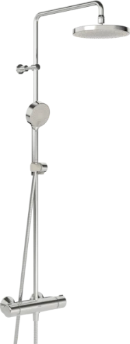 Hansa Hansamicra douchethermostaatset - chroom - Micra douchethermostaat - hoofddouche rond 200 mm - handdouche - doucheflexivel 1/2 x 1750 mm 44350130