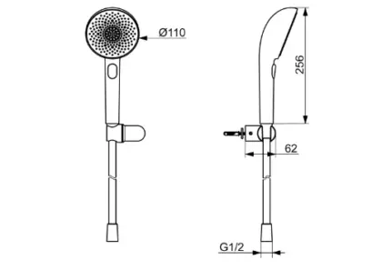 Hansa HansaAurelia handdoucheset 110 mm 3-jets - wandmontage met flexibel 1250mm - geborsteld brons 4717012081