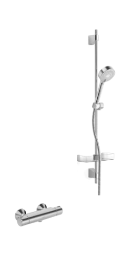 Hansa Hansamicra douchethermostaatset - chroom - Micra douchethermostaat - doucheset - handdouche 3 stralen - doucheflexibel 1/2 x 1750 mm 48150171
