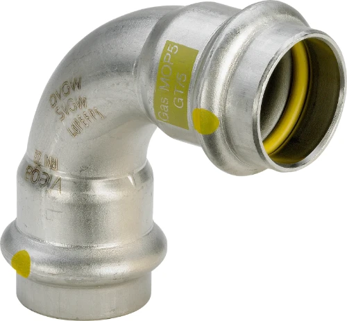 Viega Sanpress Gas inox bocht 90° FF 28 x 28 mm 485818