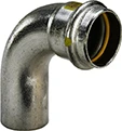 Viega Sanpress Gas inox inschuif bocht 90° MF 28 x 28 mm 486082