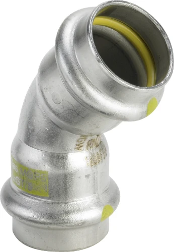 Viega Sanpress Gas inox bocht 45° FF 22 x 22 mm 486143
