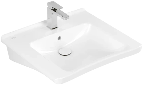 Villeroy & Boch ViCare wastafel voor mindervaliden 600 x 550 x 180 mm - wit - met kraangat - met overloop 4A806001