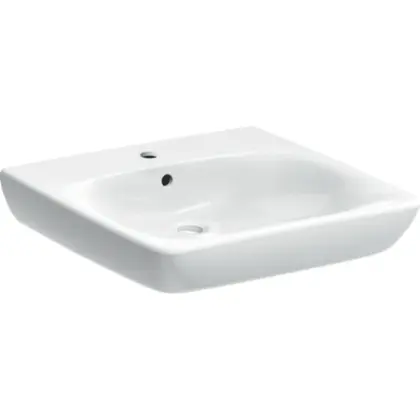 Geberit Selnova Comfort wastafel toegankelijk bouwen 600 x 550 mm - wit - met kraangat - met overloop 502.769.00.7