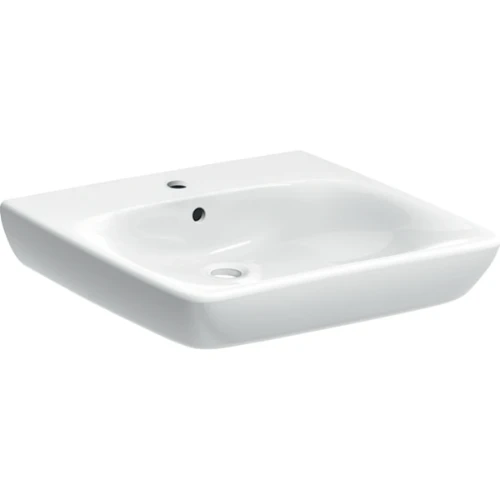 Geberit Selnova Comfort wastafel toegankelijk bouwen 600 x 550 mm - wit - met kraangat - met overloop 502.769.00.7