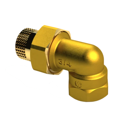 Brassline messing 3-delige haakse koppeling conisch dichtend MF 4/4 x 4/4 (zak 5st) - prijs per stuk - enkel geschikt voor water 509016S