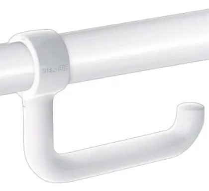 Delabie toiletrolhouder voor opklapbare handgreep - wit nylon 510081N