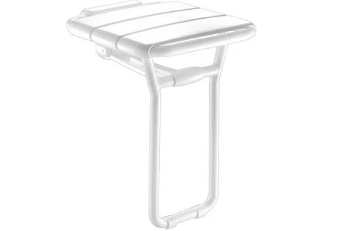 Delabie aluminium opklapbare douchezitje met voet 360 x 407 x 480 mm - wit 510400