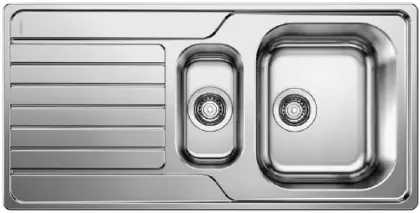 Blanco Dinas inb spoeltafel omkeerb incl garnituur rvs 18/10 6S 100x50cm 523375