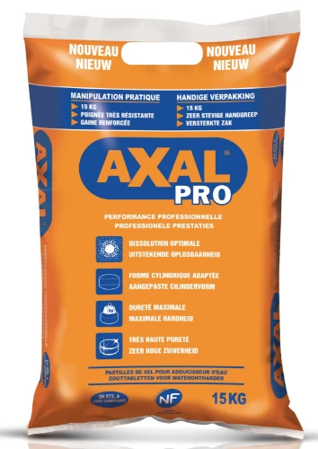 Axal Pro zout in pastillen voor waterverzachter - zak 15 kg - prijs per kg 54665