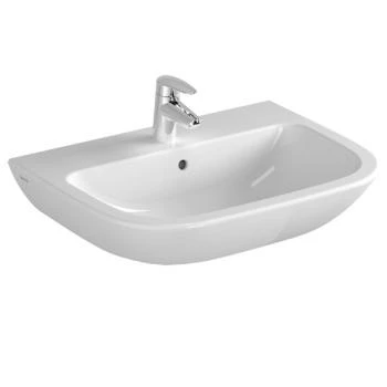 Vitra S20 handenwasser 450 x 335 mm - wit antibacterieel - met kraangat midden - met overloop 5500L003-0001