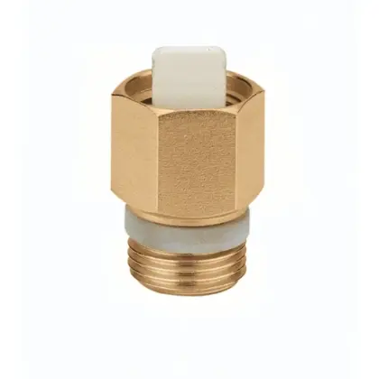 Caleffi 561 afsluitklep voor ontluchter 3/8 x 1/2 M - messing 561340
