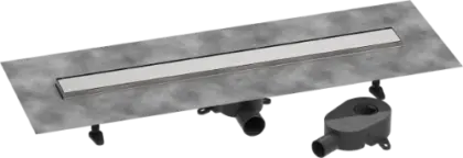 Hansgrohe RainDrain Go Complete doucheafvoerset 800 mm - achterkant te betegelen voor standaard/vlakke installatie - Brushed Stainless Steel 56273800