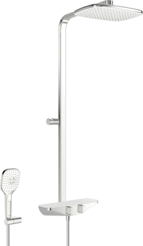 Hansa Hansaemotion douchesysteem - wit/chroom - thermostaat - hoofddouche vierkant 220 x 360 mm - handdouche - doucheflexibel 1/2 x 1750 mm 5865017182