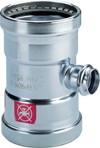 Viega Prestabo staal verzinkt XL verloop T-stuk FFF 64 x 42 x 64 mm 597863