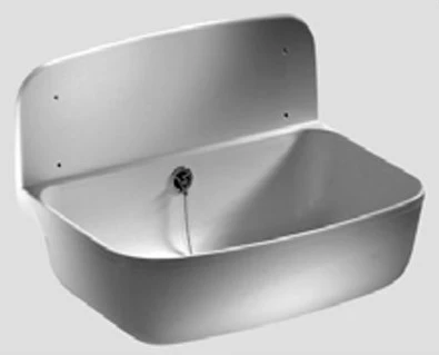 Nicoll ABU Mini 1 uitgietbak 495 x 345 x 150 mm - wit - incl afvoerplug met stop en ketting 6000101